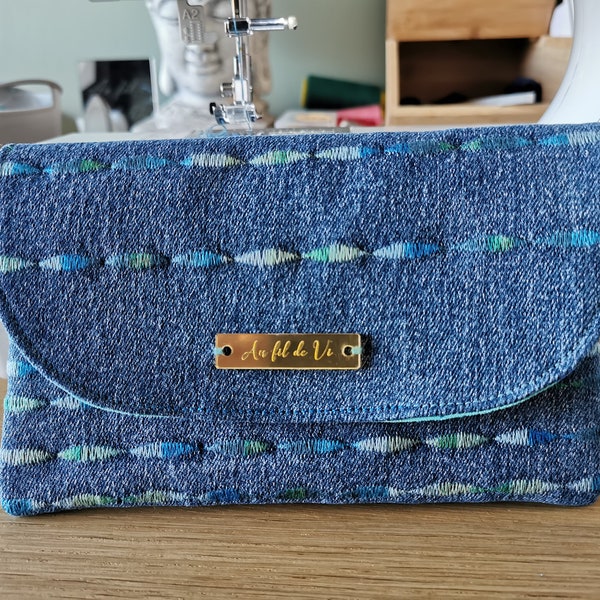 Porte monnaie, pochette smartphone, recyclé jeans