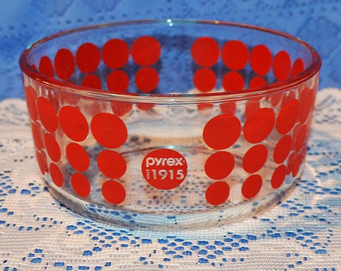 Pyrex 1915 100th Anniversary Red Polka Dot 1 Quart Storage Bowl ...