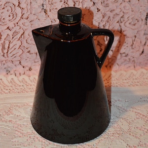 Collectible Liquor Bottle, Vintage Leroux Crock Style Pitcher, Vintage Liquor Bottle Made In Portugal, Complete  With Cork Top Hallmarked