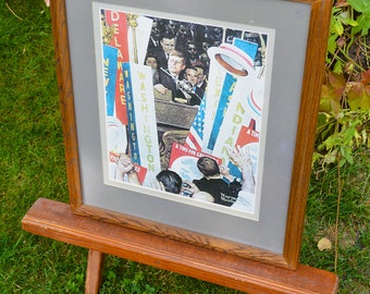Norman Rockwell&#39;s - A Time For Greatness - 17&quot; x 30&quot;  Framed and Matted Art Print - President John F. Kennedy 1960 Democratic Convention