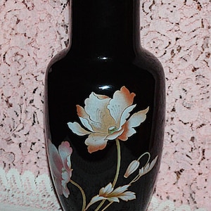 Elegant Japanese Floral Vase with Floral Flower Design - Marked Japan and Back Stamped- Elegant Vase - Made in Japan - Excellent Condition