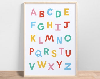 Verspieltes Alphabet Kinderzimmer Poster: ABCs Kinderwandkunst (Digitaler Download)