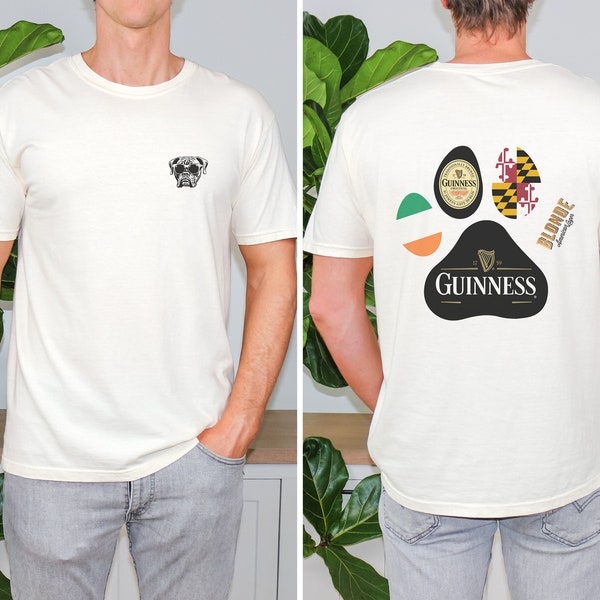 Boxer Beer Paw Comfort Colors Shirt, Guinness Shirt, Boxer Dog Shirt, St. Patricks Day, Beer Shirt, Dog Paw, St. Patrick Shirt