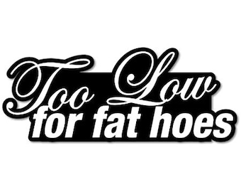 Funny Too Low For Fat Hoes Lowrider Vinyl Decal