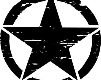 Military Distressed Star Veteran Vinyl Decal