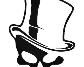 Skull with Top Hat Vinyl Decal