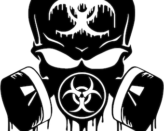 Biohazard Gas Mask Skull Vinyl Decal