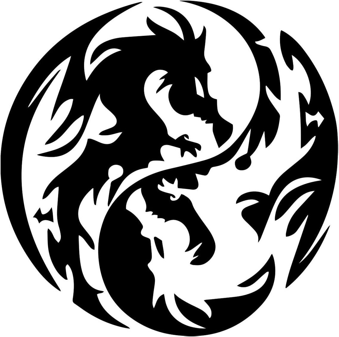 Dragon Ying Yang Vinyl Decal - Etsy