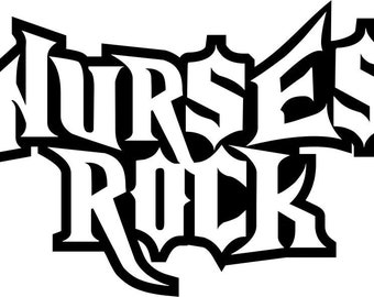 Nurses Rock Gamer Font Vinyl Decal