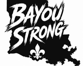 Louisiana State Outline Patriotic NOLA Bayou Strong USA Vinyl Decal