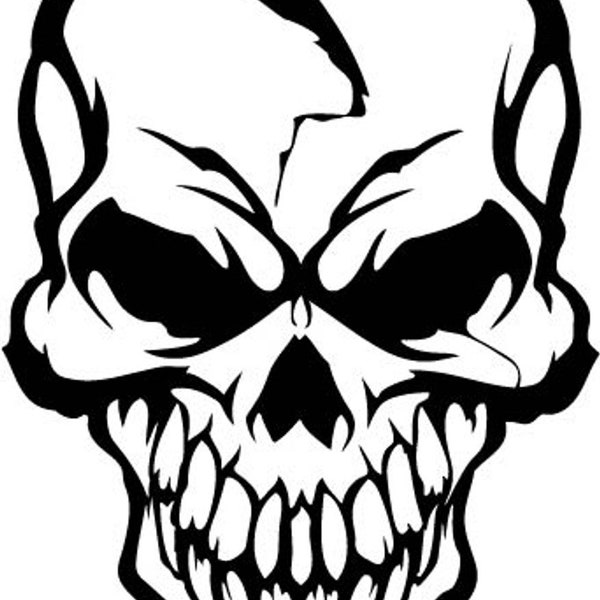 Evil Skull Vinyl Decal