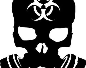 Biohazard Skull Mask Vinyl Decal