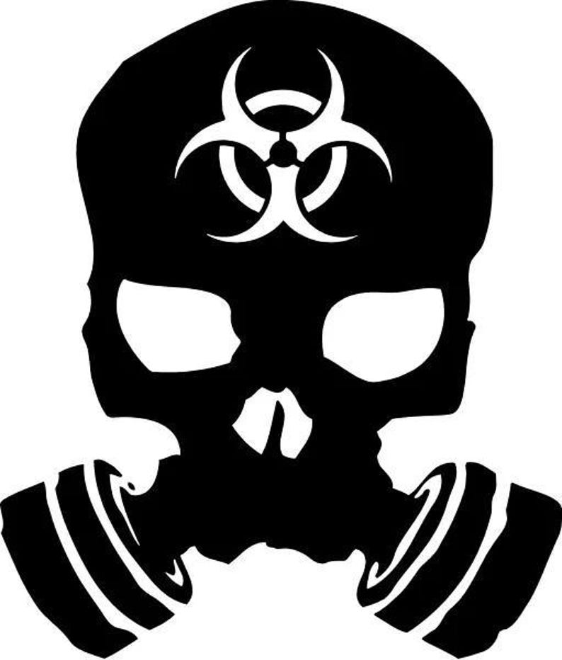 Biohazard Skull Mask Vinyl Decal - Etsy