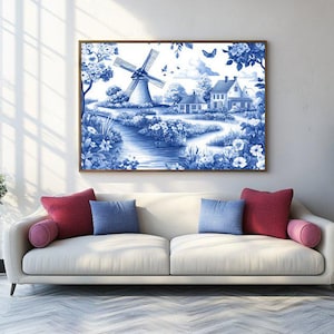 Dutch Delft canva, wall art, home art, painting, decor,