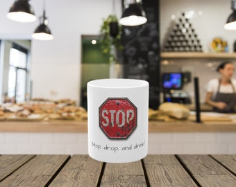 Stoppschild Becher , lustig, Geschenk, schön, Kaffeeliebhaber, Tee, Becher, einzigartig, bunt