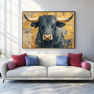 Bull Canva, wall art, home art, painting