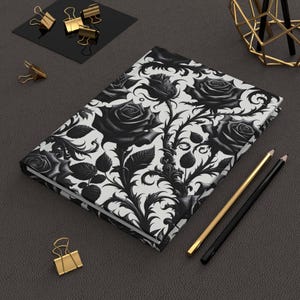 Gothic Rose Hardcover Notizbuch: Schwarz Matt Notizbuch, Notizbuch