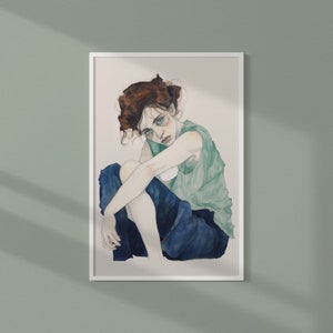 Printable Art, sad woman, digital download zdjęcie 3