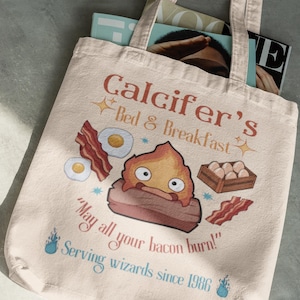 Calcifer&#39;s Bag - Spirited Away Tote Bag - Studio Ghibli Bag - Anime Bag - Anime Merch - Anime Lover Gift - Gift For Her - Hayao Miyazaki