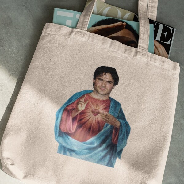 Damon Salvatore Tote Bag - TVD Tote Bag - The Vampire Diaries Tote Bag - Trendy Aesthetic - Eco Tote Bag - TV Show Gift - Birthday Gift