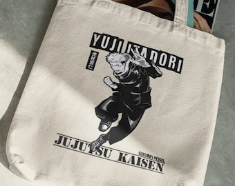 Yuji Itadori Tote Bag - Jujutsu Kaisen Tote Bag - Anime Bag - Anime Merch - Eco Tote Bag - Anime Lover Gift- Gift For Her - Birthday Gift