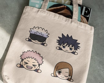 Jujutsu Kaisen Tote Bag - JJK Characters Anime Bag - Anime Merch - Eco Tote Bag - Anime Lover Gift - Gojo Satoru/Itadori Yuji