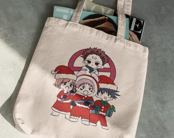 Jujutsu Kaisen Christmas Tote Bag - Yuji Itadori - Gojo Satoru Tote Bag - Anime Bag - Anime Merch - Christmas Gift - Valentines Gift