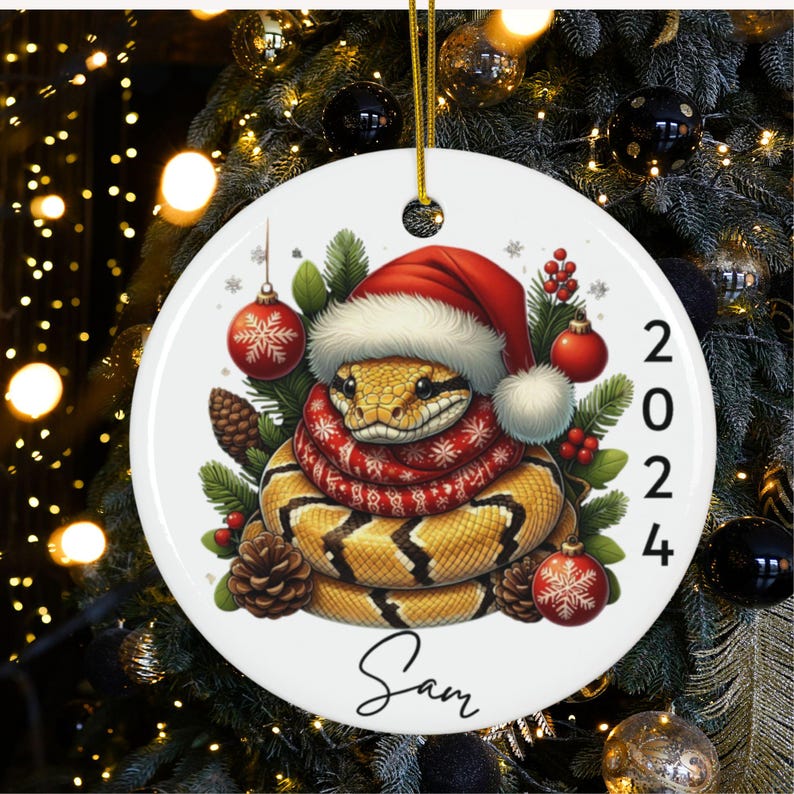 Personalized Name Snake Mom Dad Christmas Ornament Custom Reptile Gifts ...