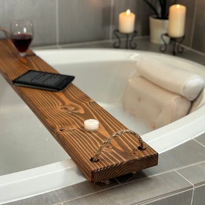 Bath Caddy, Bathroom, Reading, Relaxation, Homemade Gift, Pine, Bath Tub, Bathroom Decor
