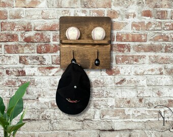 FREE SHIPPING Baseball Display Hat Shelf - Display and Organize Sports Collection - Gift for Fans