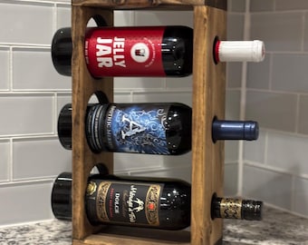 Wine Rack, Wall Mounted, Wood, Wine Holder, Modern Decor, Rustic, Wine, Gift