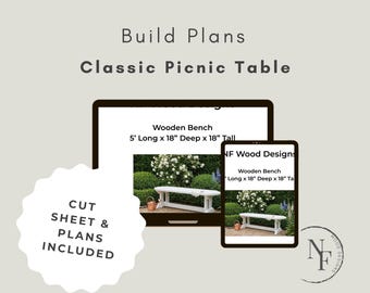 Wooden Bench Plans, Beginner Woodworking Plans, Digital Download, Garden Bench, DIY, How To, Step by Step Woodworking Plans
