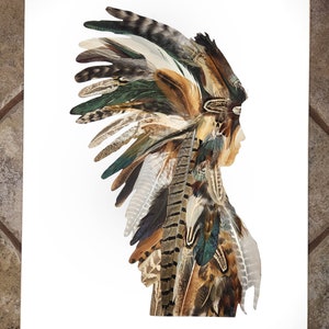 Native American Art, Native American Decor, Unique Feather Wall Art ...