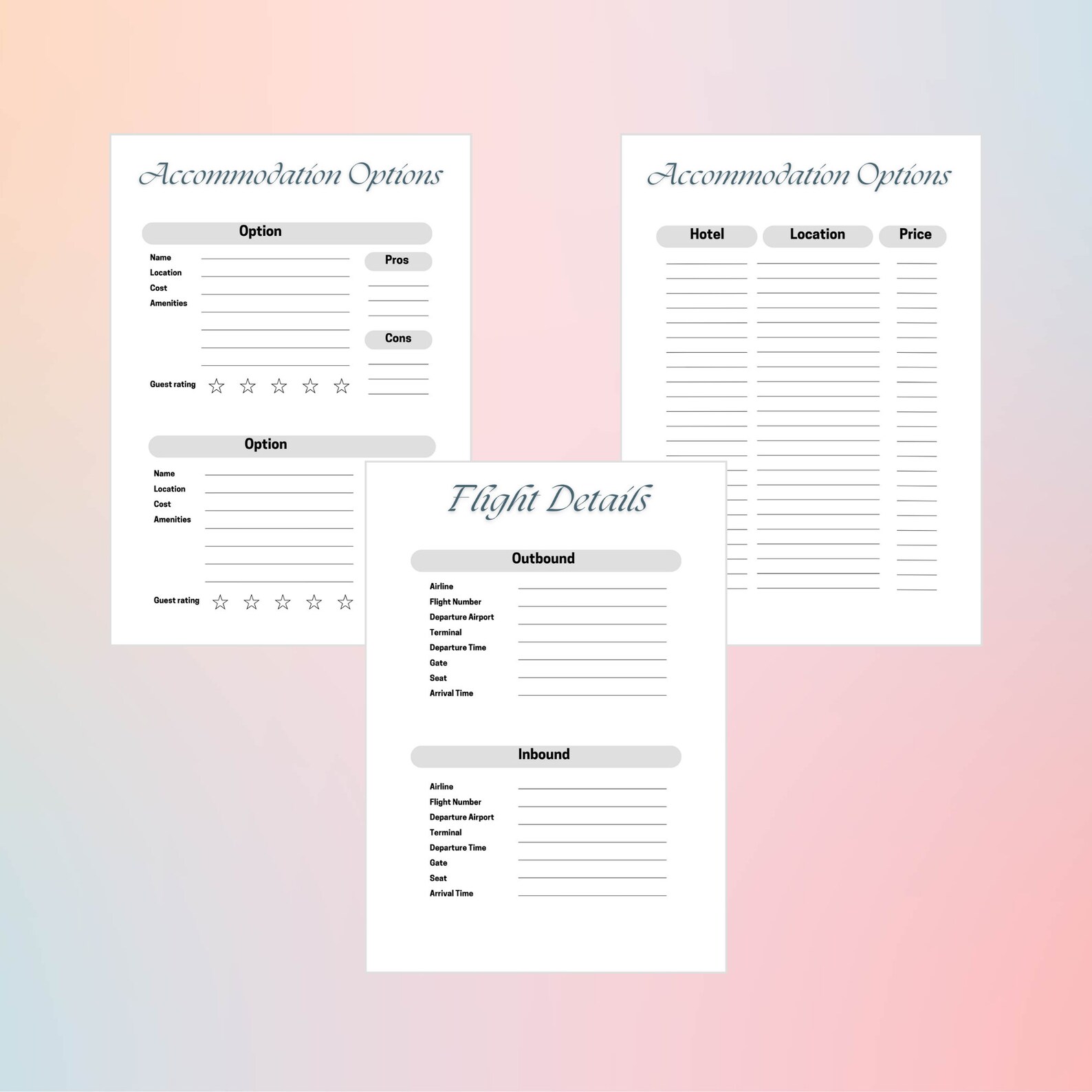 Complete Printable Travel Planner, Travel Itinerary, Travel Journal ... Complete Printable Travel Planner, Travel Itinerary, Travel Journal ...