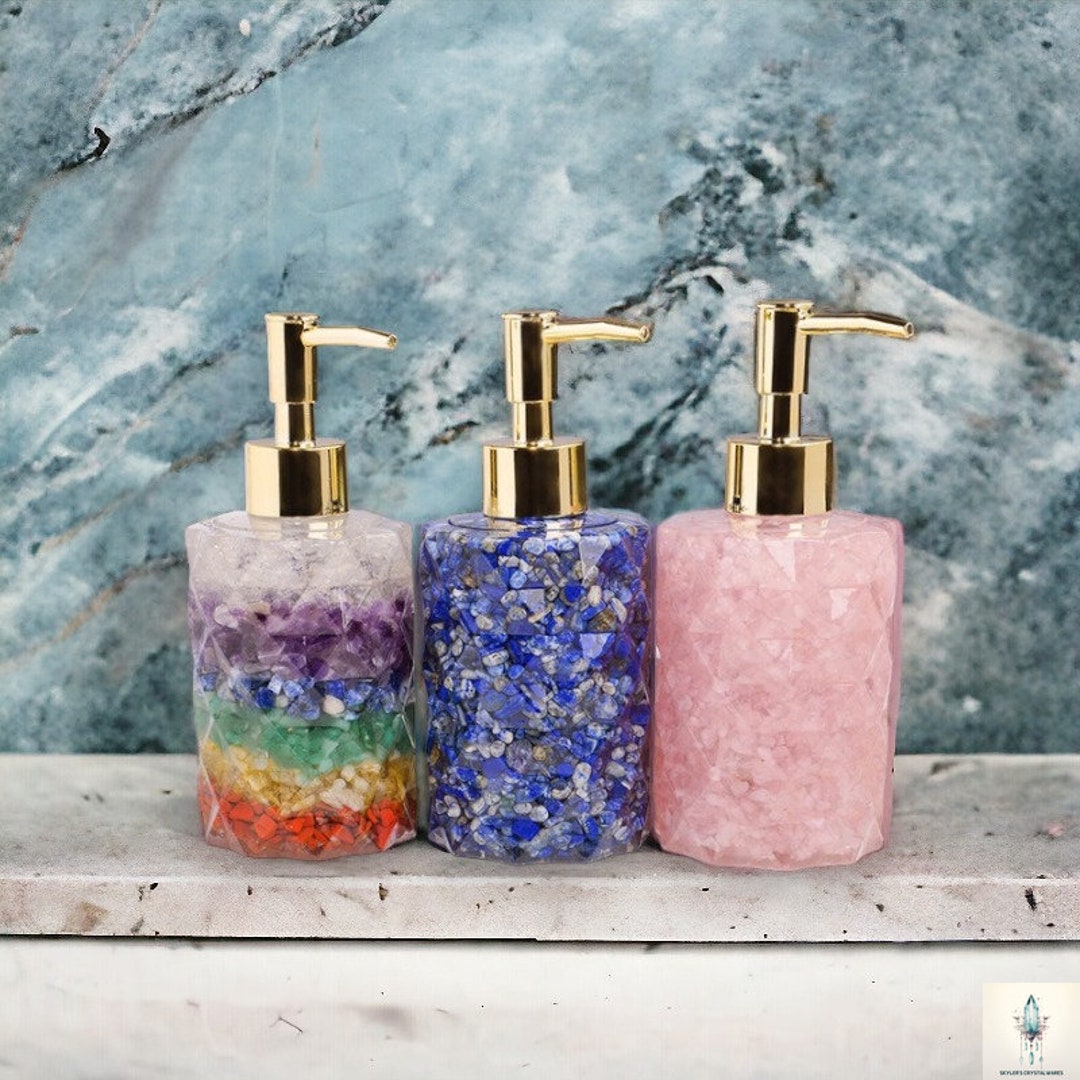 Crystals Stone Soap Dispensers,rose Quartz Soap Dispensers,colourful Gravel Bathroom Accessories