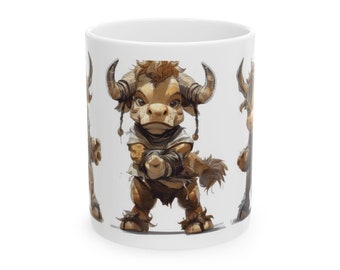 Minotaur Mug - Fierce Mythical Beast Coffee Cup, Fantasy Gift for Mythology and RPG Fans, Bold Minotaur Art - Tiny Legends