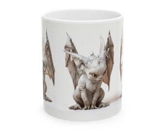 Gargoyle Coffee Mug - Adorable Stone Guardian Art, Whimsical Fantasy Creature Coffee Cup, Perfect for Gothic Vibes - Tiny Legends Series