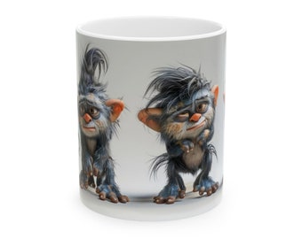Mischievous Forest Troll Coffee Cup, Whimsical Gift for Fantasy and RPG Fans, Playful Troll Design - Tiny Legends
