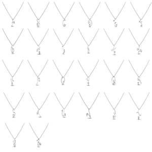 Collares con colgante con inicial de letra de diamante solitario de plata de ley 925 con diamantes canadienses - Letras a elegir
