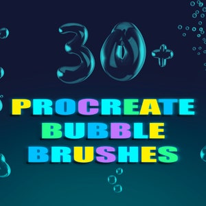 30+ Bubble Brushes für Procreate | Seifenblasen Stempel | Bubble Stream Pinsel | Digital | Funktioniert mit Apple Pencil | Einige sind Druckempfindlich
