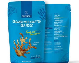 Muschio marino grezzo raccolto in natura Earthbal l per gel di muschio marino l vegano l muschio irlandese - tiroide, intestino, energia, immunità