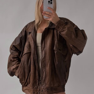 Authentic leather bomber jacket sales