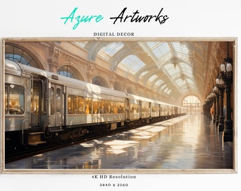 Skylight Subway Train Oil Painting, Wall Art, Digital Art, Wall Décor, Art Print