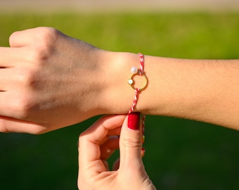 Greek martaki bracelet circle - Minimal Greek Martis Bracelet