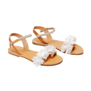 Flat Bridal Shoes Leather Pearls