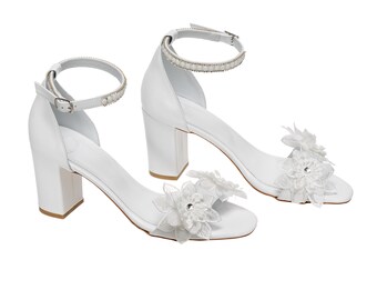 White Bridal Heels for wedding