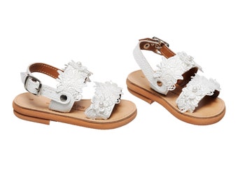 Kids sandals leather white