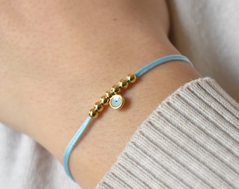 24-karaats vergulde Griekse Mati armband | Sieraden tegen het boze oog en voor geluk