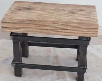 small bench metal and wood