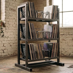 bruwaa 8 stuks vinylplaten wandhouder